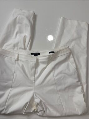 St. John Caviar Jennifer White Split Cut Ankle Straight Pants Size 12 Classy A04